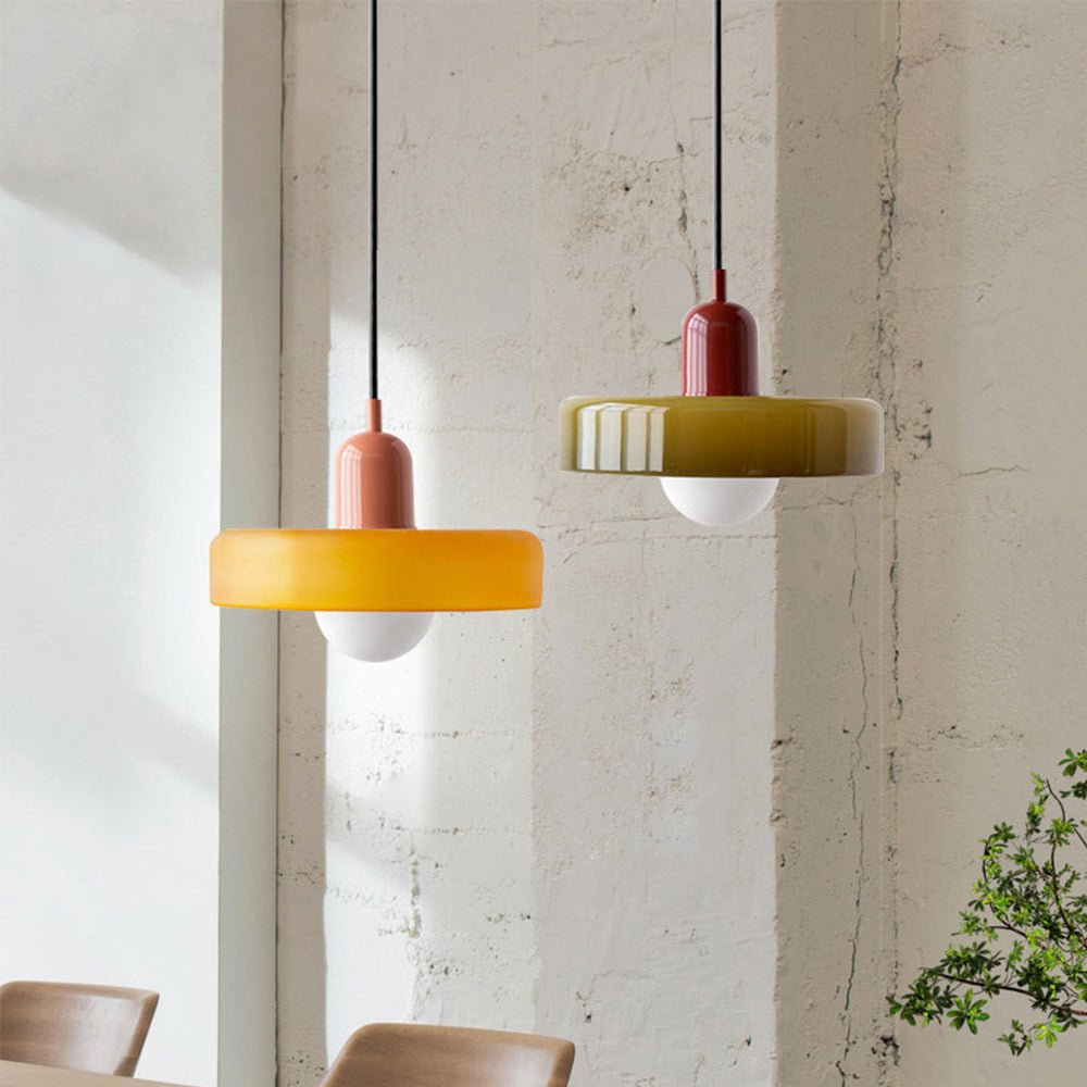 Bauhaus Gekleurde Glazen Hanglamp voor Moderne Interieurs