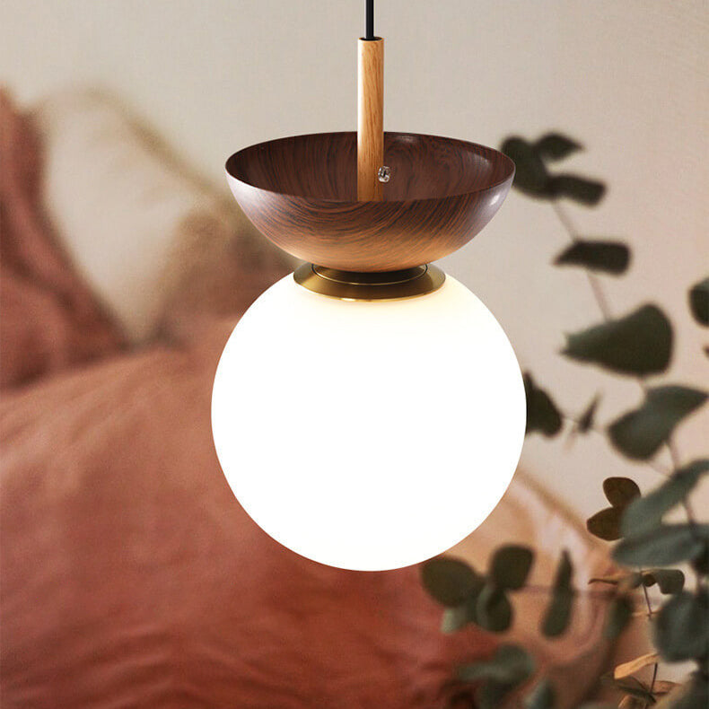 Frendorf | Glasbol Plafondlamp | Houtnerf Design