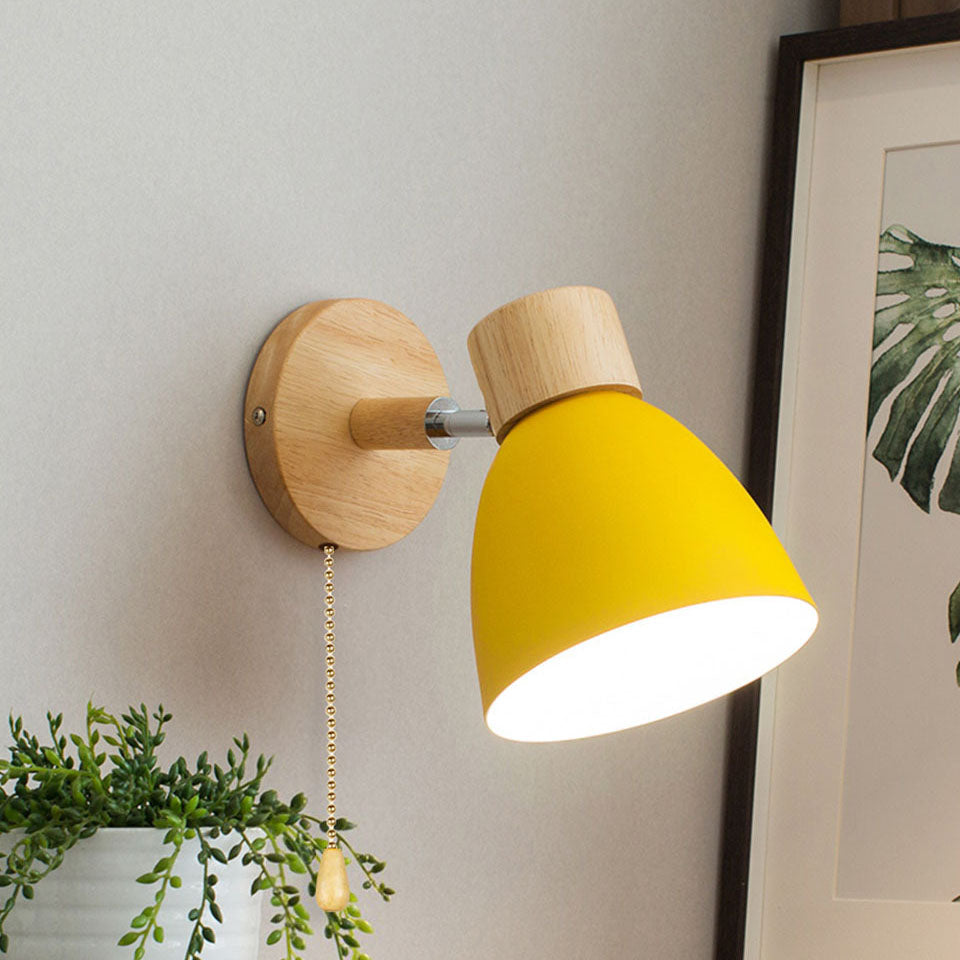 Modern Minimalistische Houten Conus LED Wandlamp | 1-Lamp