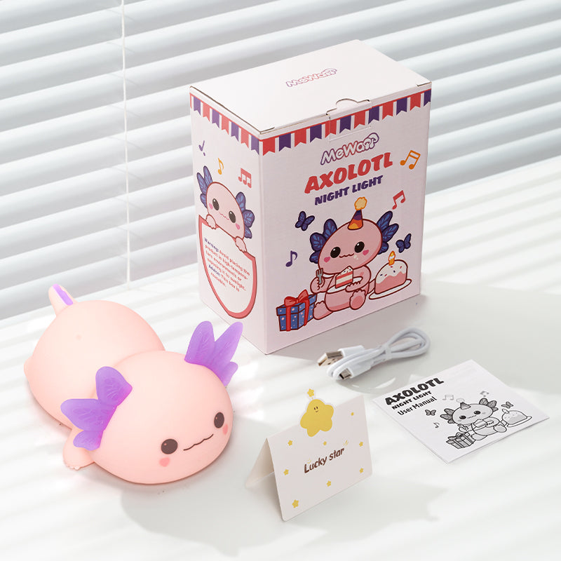 LuxeLumière Axolotl Nachtlamp | Schattige squishy lamp voor een betoverende sfeer