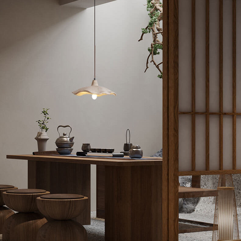 Japanse Vintage Cement Bloem Pendelverlichting | 1-Licht