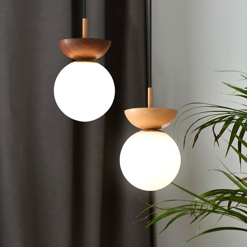 Frendorf | Glasbol Plafondlamp | Houtnerf Design