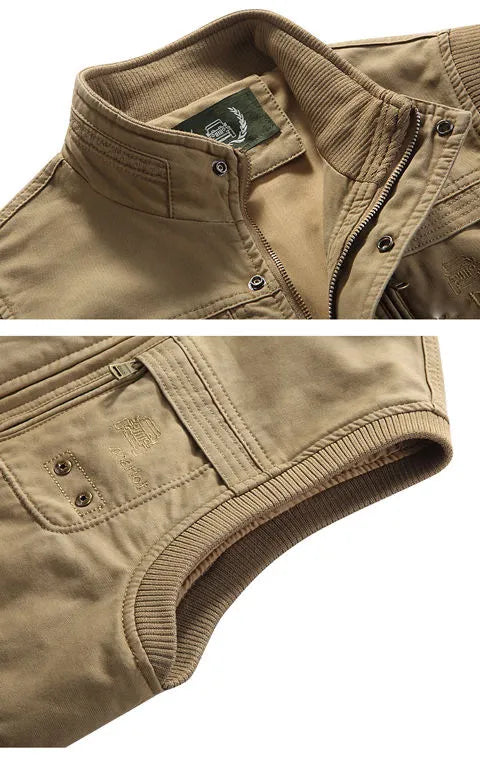 Vintage multi-pocket gilet voor mannen | Mouwloos