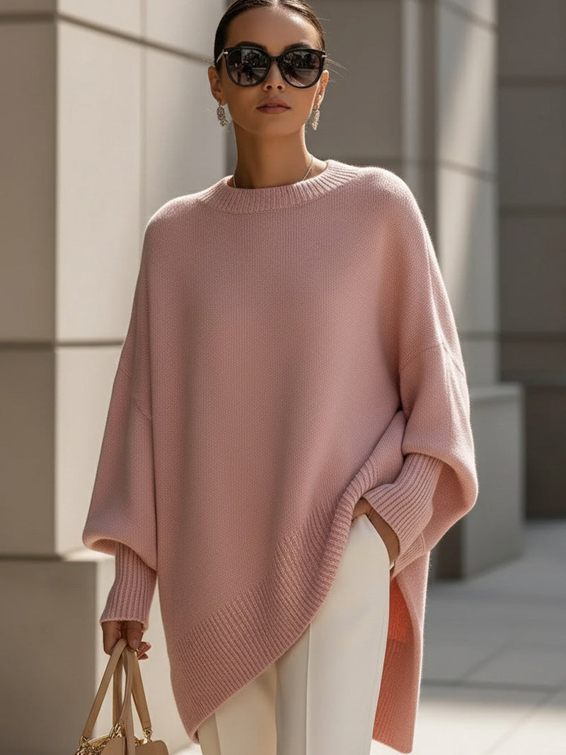 Kimia - Oversized Gebreide Ronde Hals Trui