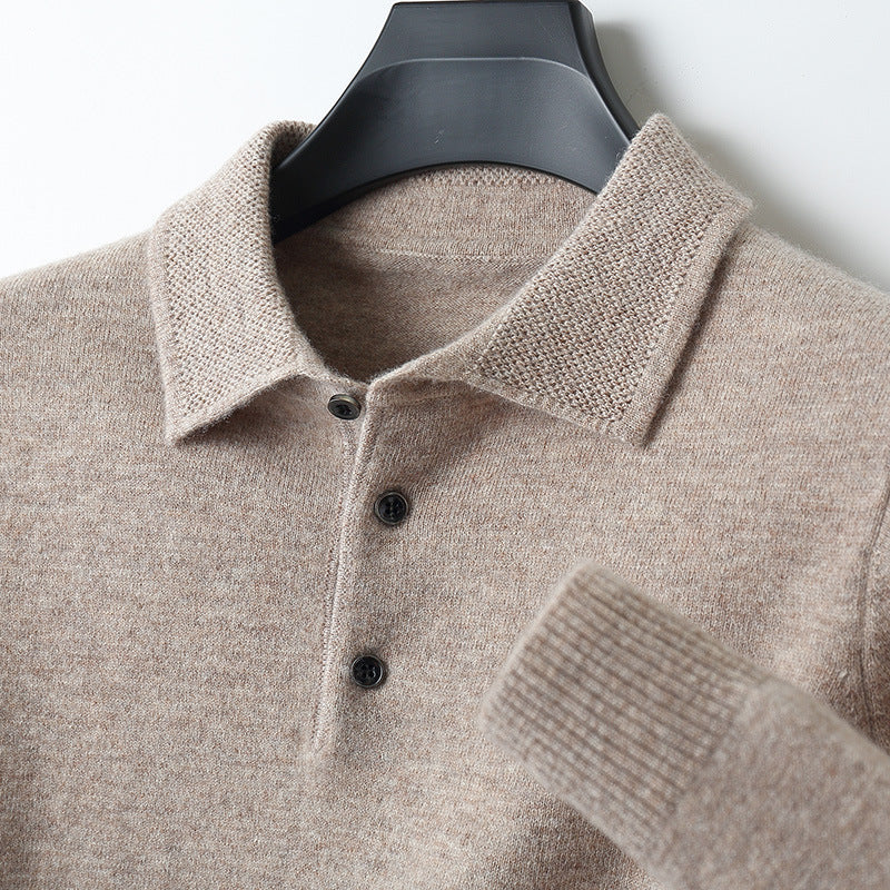 NordicLuxe Cashmere Merino Wol Polo Shirt, Stockholm Stijl