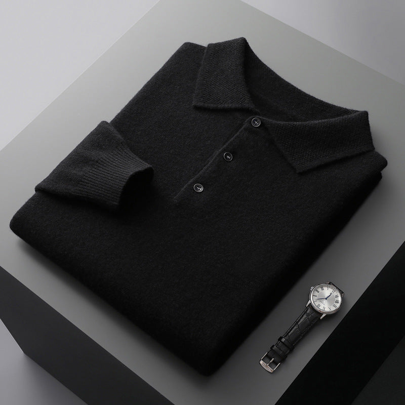 NordicLuxe Cashmere Merino Wol Polo Shirt, Stockholm Stijl