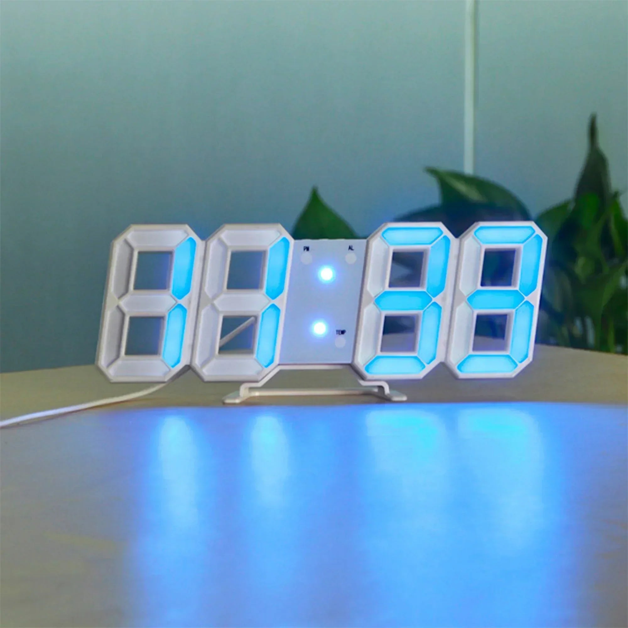 Digitale 3D LED Wandklok – Modern design met dimfunctie en optimale zichtbaarheid