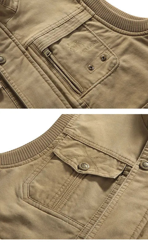 Vintage multi-pocket gilet voor mannen | Mouwloos