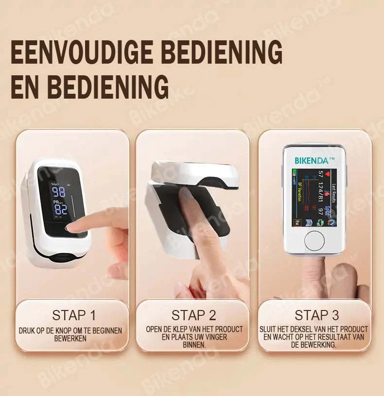 VitalCheck Pulsoxymeter – Compact zuurstof- en hartslagmeter met OLED-scherm
