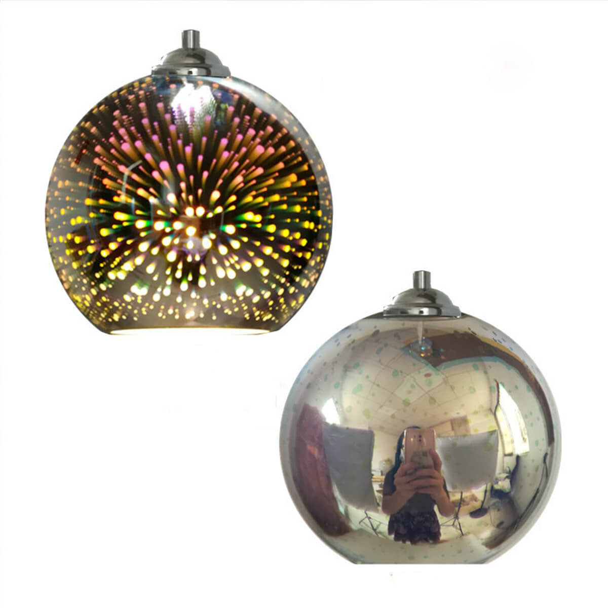 3D Vuurwerk Glas Hanglamp | Creatief Kleurglas Ontwerp