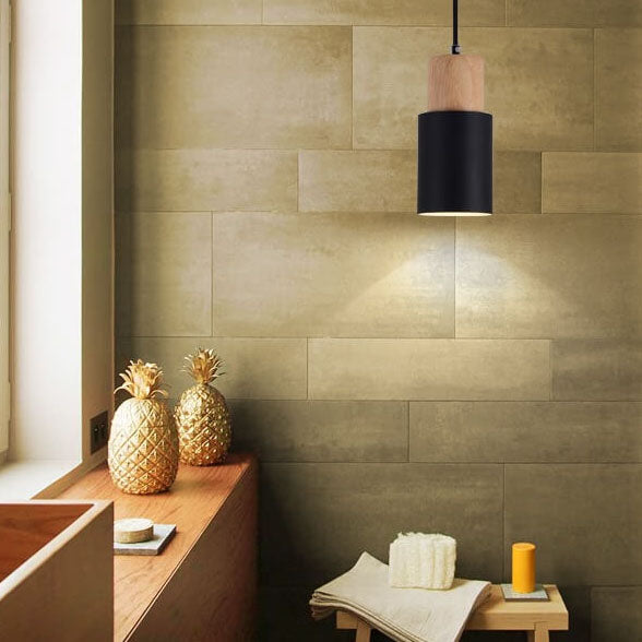 Metaal Hout Hanglamp | Modern Industrieel Ontwerp