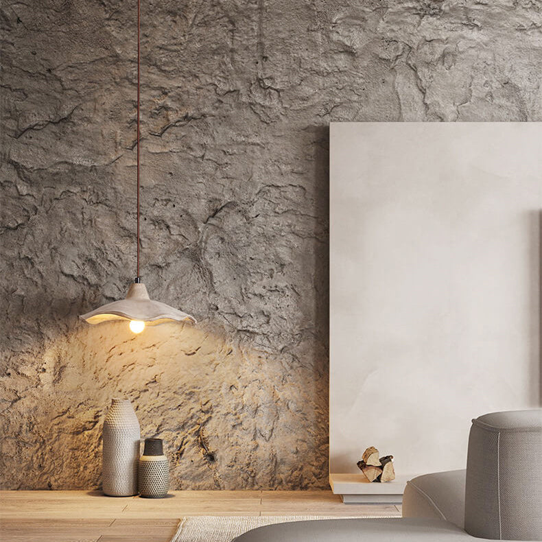Japanse Vintage Cement Bloem Pendelverlichting | 1-Licht