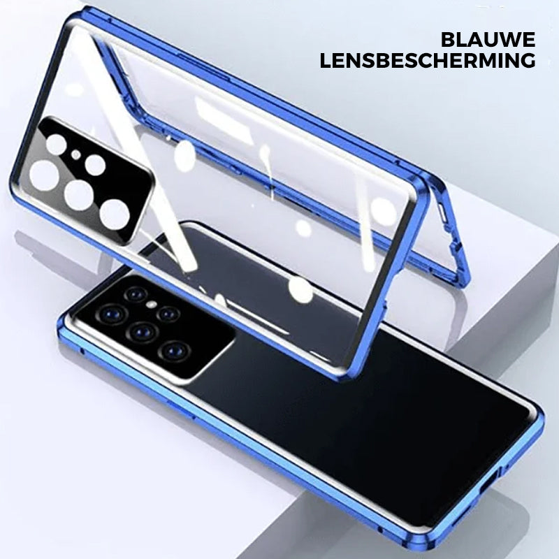 Sandsberg gehard glas dubbele telefoonhoes voor Samsung