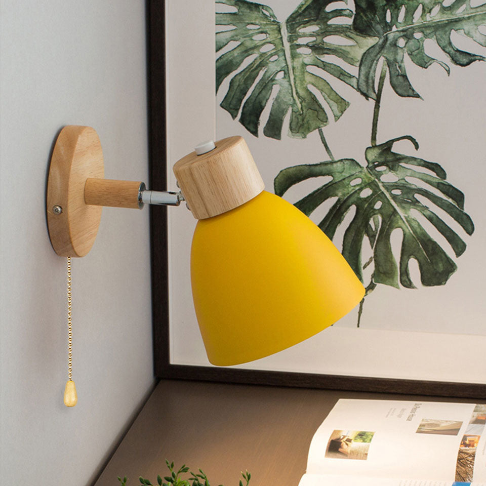Modern Minimalistische Houten Conus LED Wandlamp | 1-Lamp