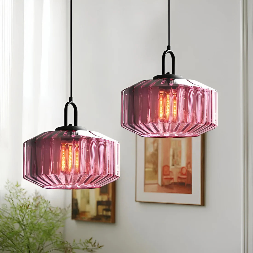 Mireta - Retro Gekleurd Glazen Hanglamp