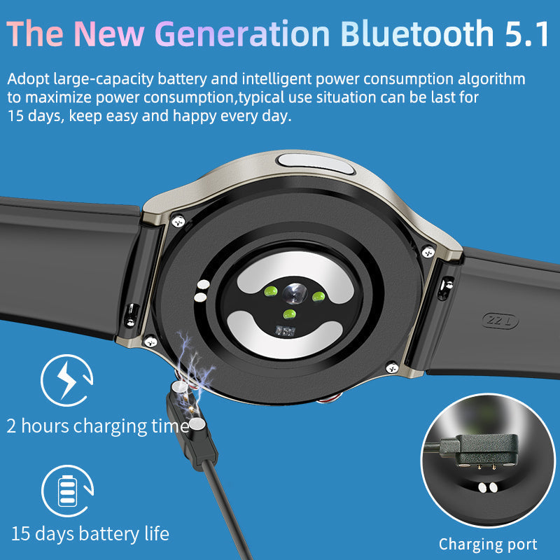 Medische EKG-Smartwatch | CFDA-gecertificeerd | 512Hz Hoogprecisie Biosensor | SpO2- & Hartslagmonitoring | AI-gebaseerde Ademhalingsanalyse | IP67 Waterdicht