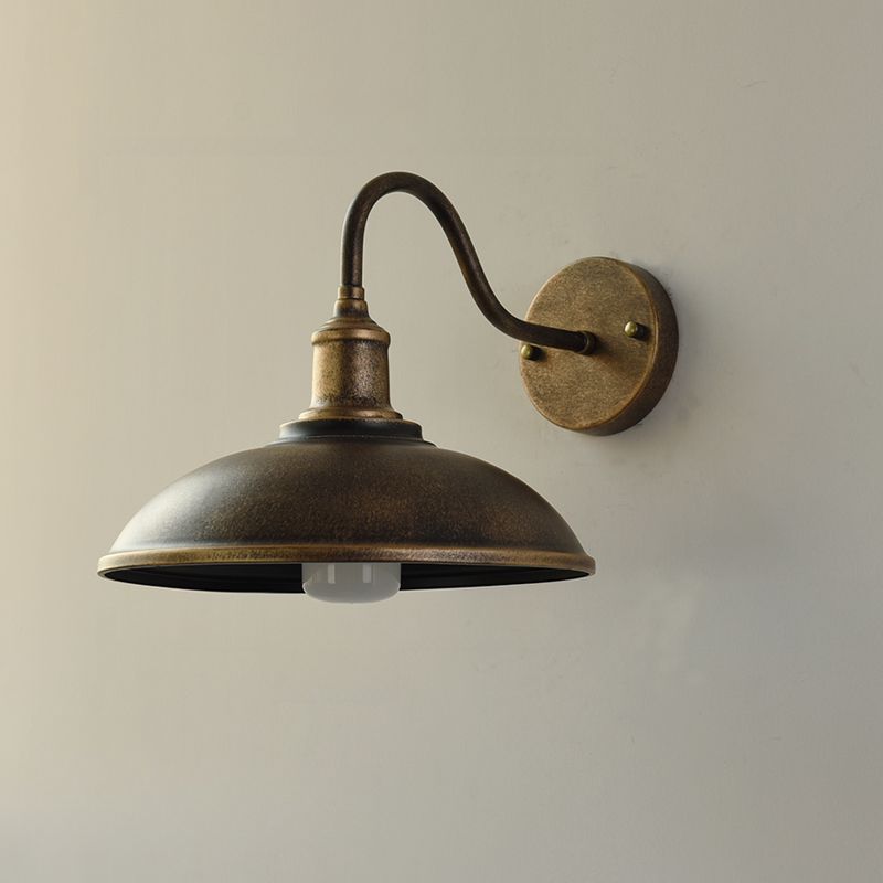 Vintage Industriële IJzeren Kom Buiten Wandlamp LED 1-Licht