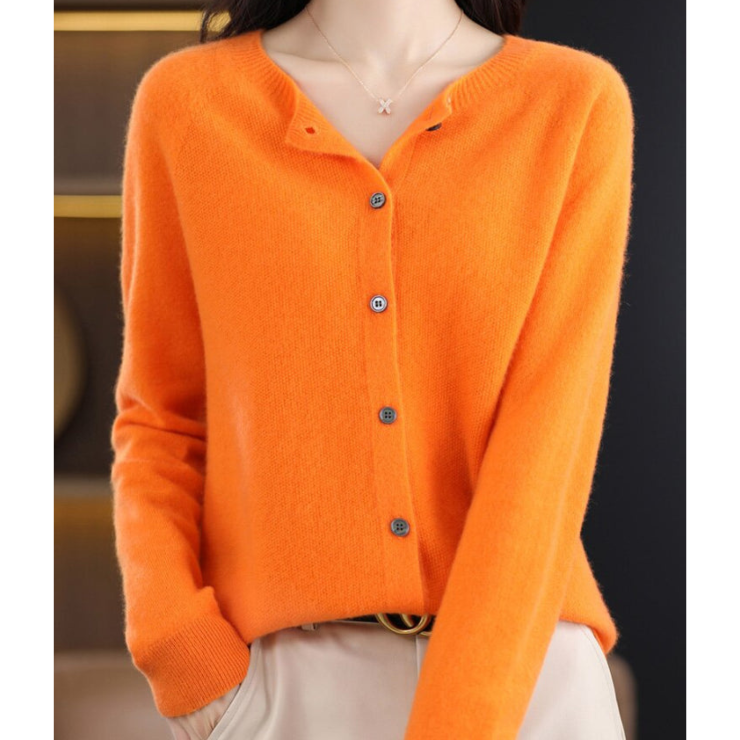 Drune Dames Ronde Hals Cardigan Trui
