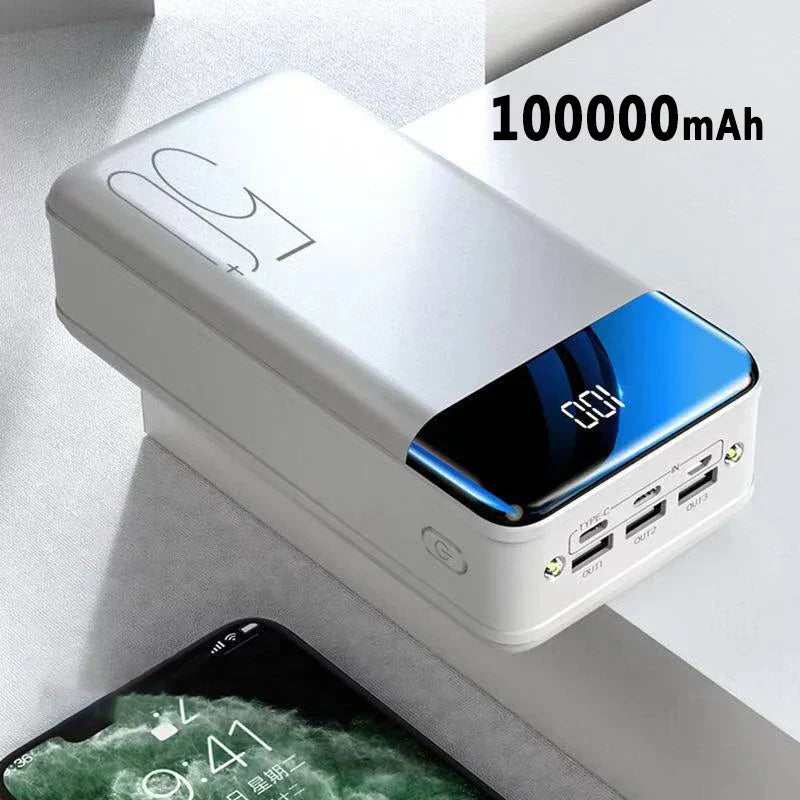 50.000mAh Ultra-Hoge Capaciteit Powerbank – Super Snelle Oplading voor Telefoons, Tablets en Laptops
