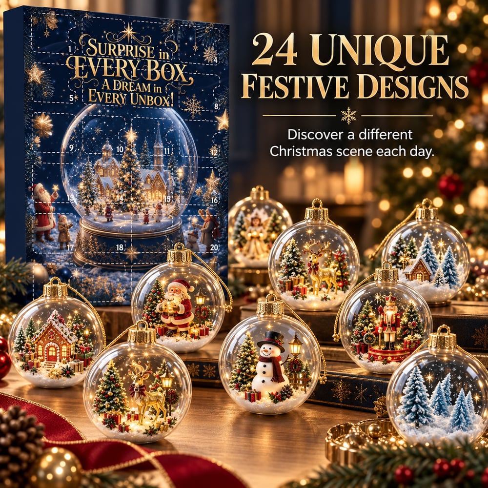 24-Dagen Adventskalender met verrassingen – 24 kerstballen om dagelijks te ontdekken
