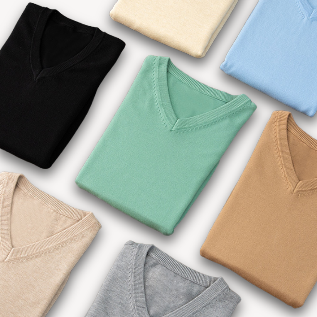 Heren Luxe Kasjmier V-hals Trui – Zacht, Elegant en Ademend