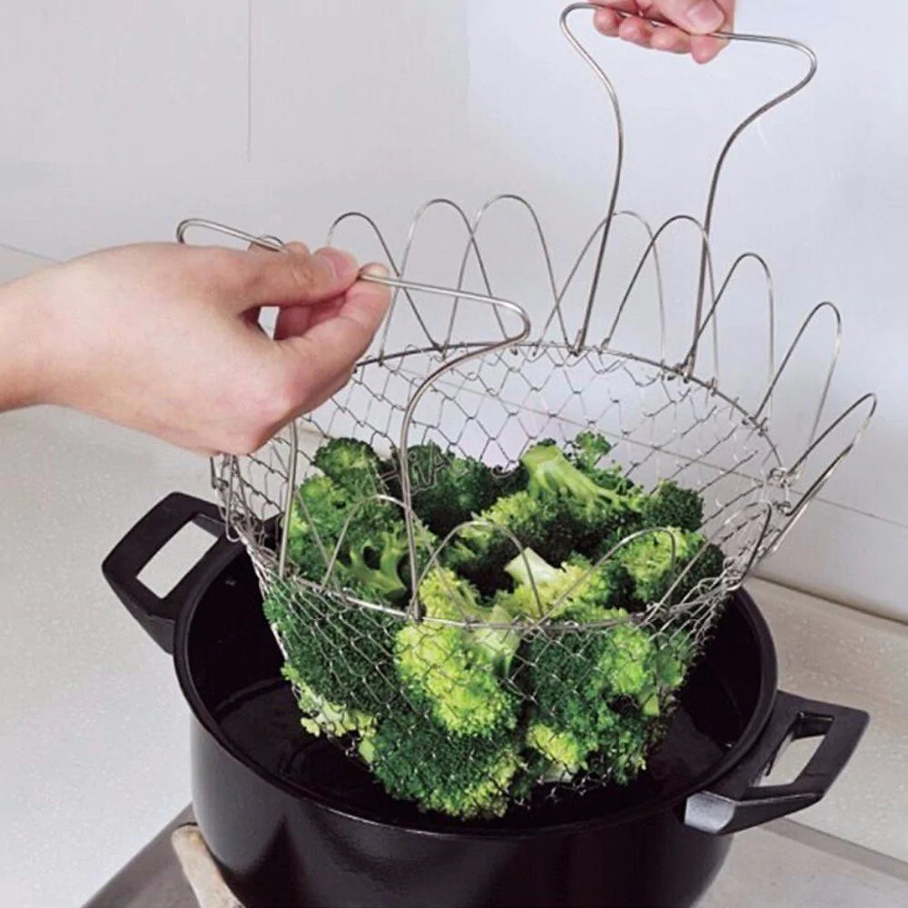GourmetCraft Elite Kookmand | Veelzijdige roestvrijstalen mand voor moeiteloos koken en stomen