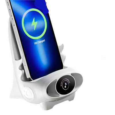 LuxoTech Mini Telefoonhouder | Elegante stoelvorm met draadloze snellader functie