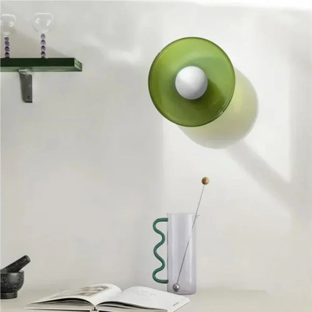 Nordic Glass Olive Disc Wand- & Deckenleuchte LED 1-Licht