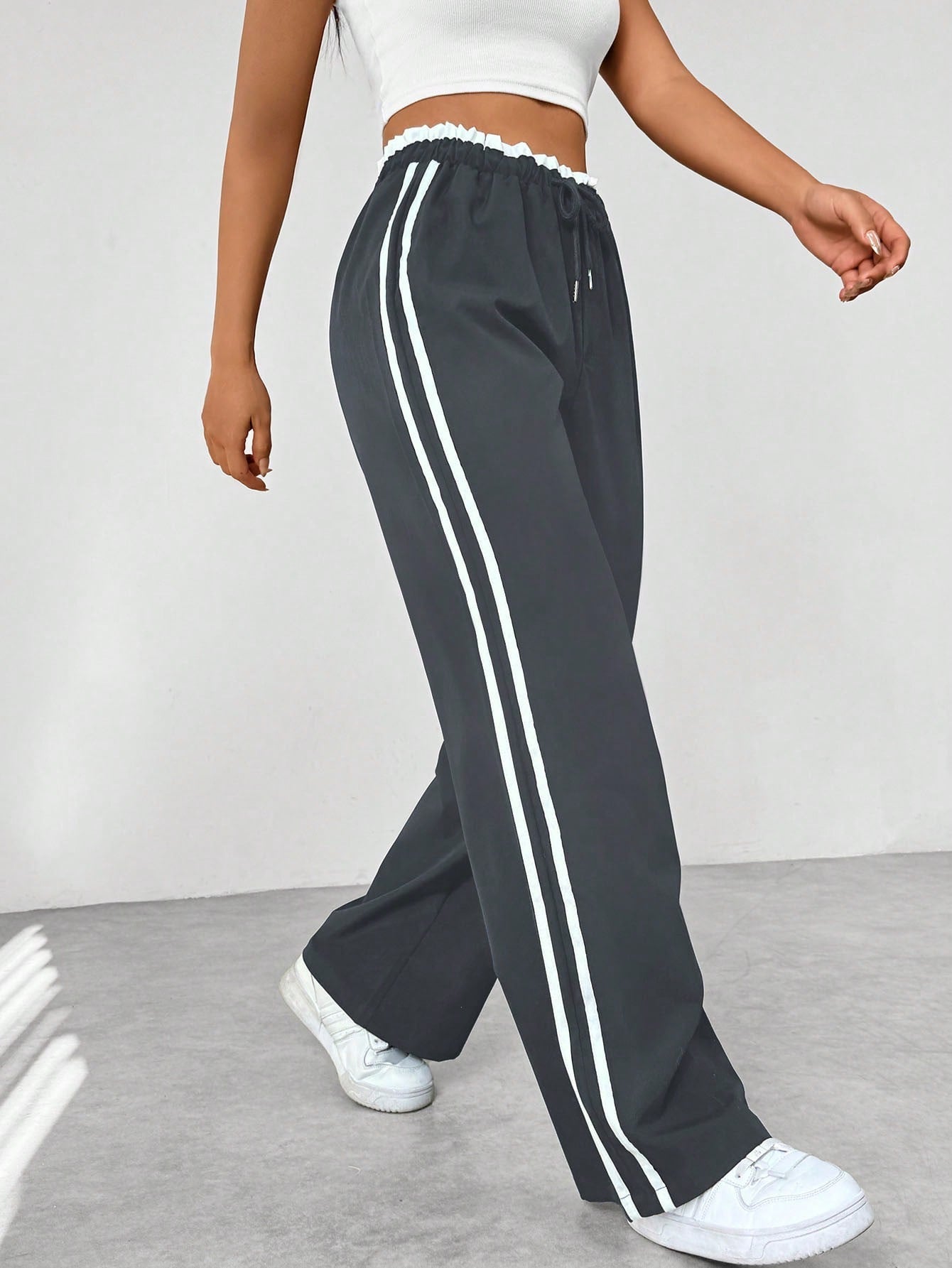 Trendy Sportieve Wide-Leg Broek