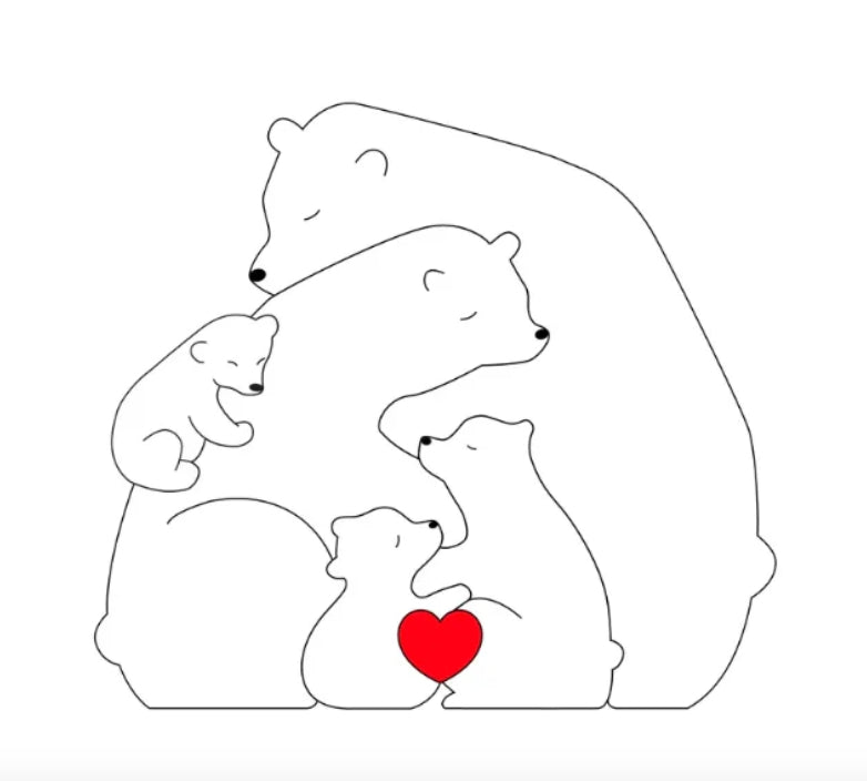 Persoonlijke Berenfamilie Decoratie