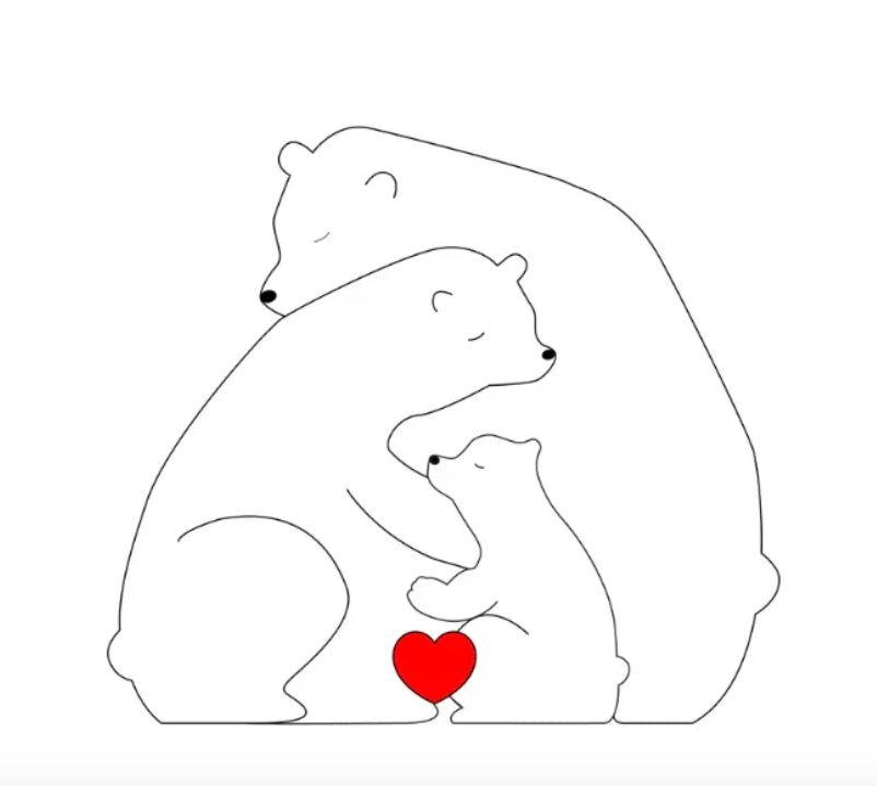 Persoonlijke Berenfamilie Decoratie