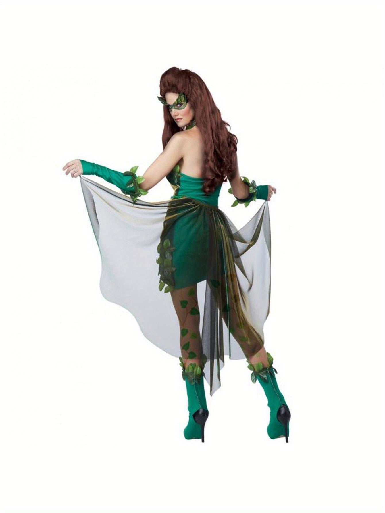 Vrouwen Bladachtige Elegante Halloween Kostuum Jurk | Mouwloze Mini