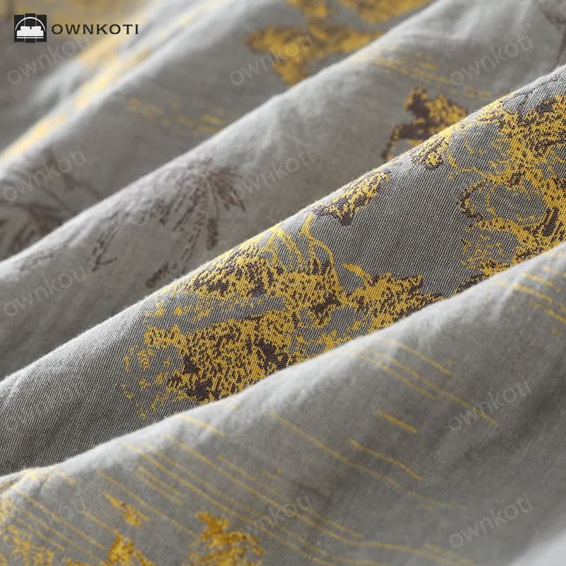 Neutrale Katoenen Kimono-Pyjamaset