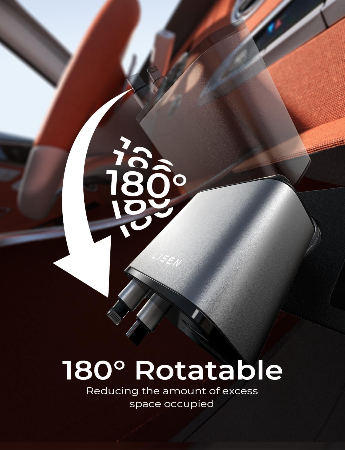 Uittrekbare Auto-Lader 69W USB C