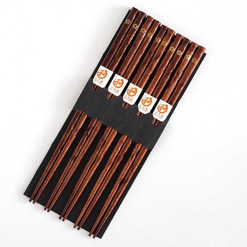Miyabi Houten Eetstokjes Set Met Gouden Sakura Motief