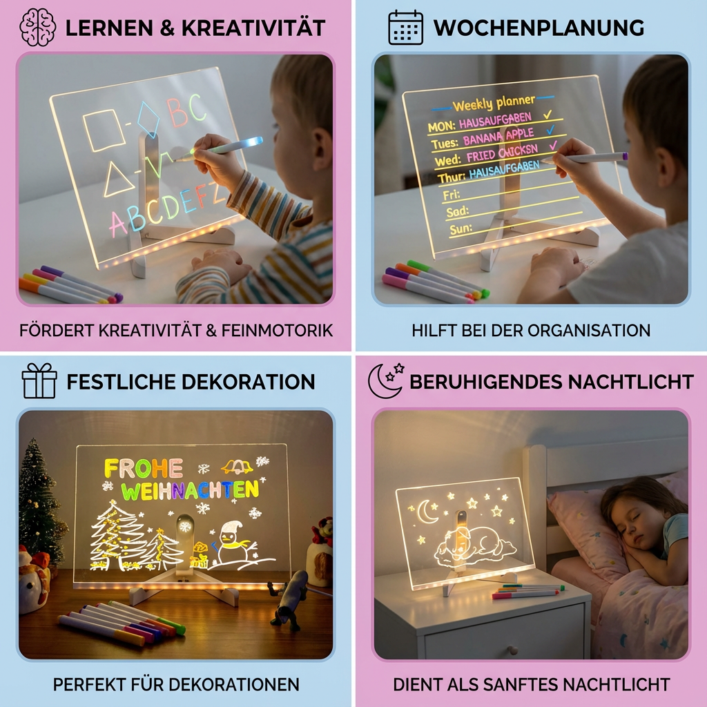 Verlicht LED tekenbord voor kinderen