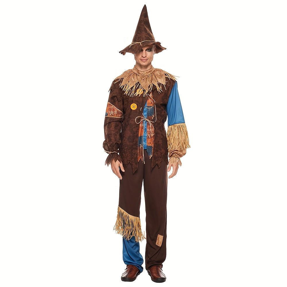 Heren Lange Mouwen Halloween Vogelverschrikker Kostuum Set | Klassiek