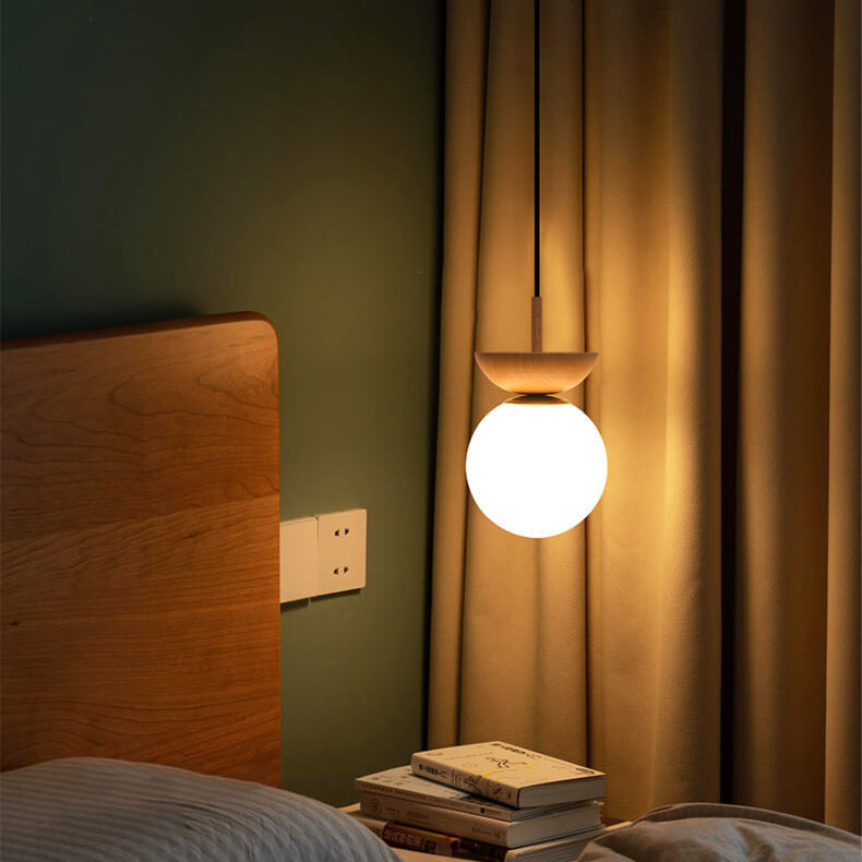 Frendorf | Glasbol Plafondlamp | Houtnerf Design