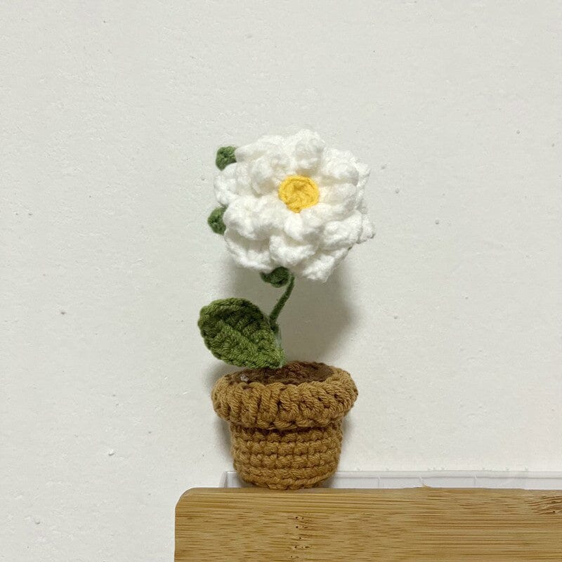 Handgemaakte gebreide bloemen