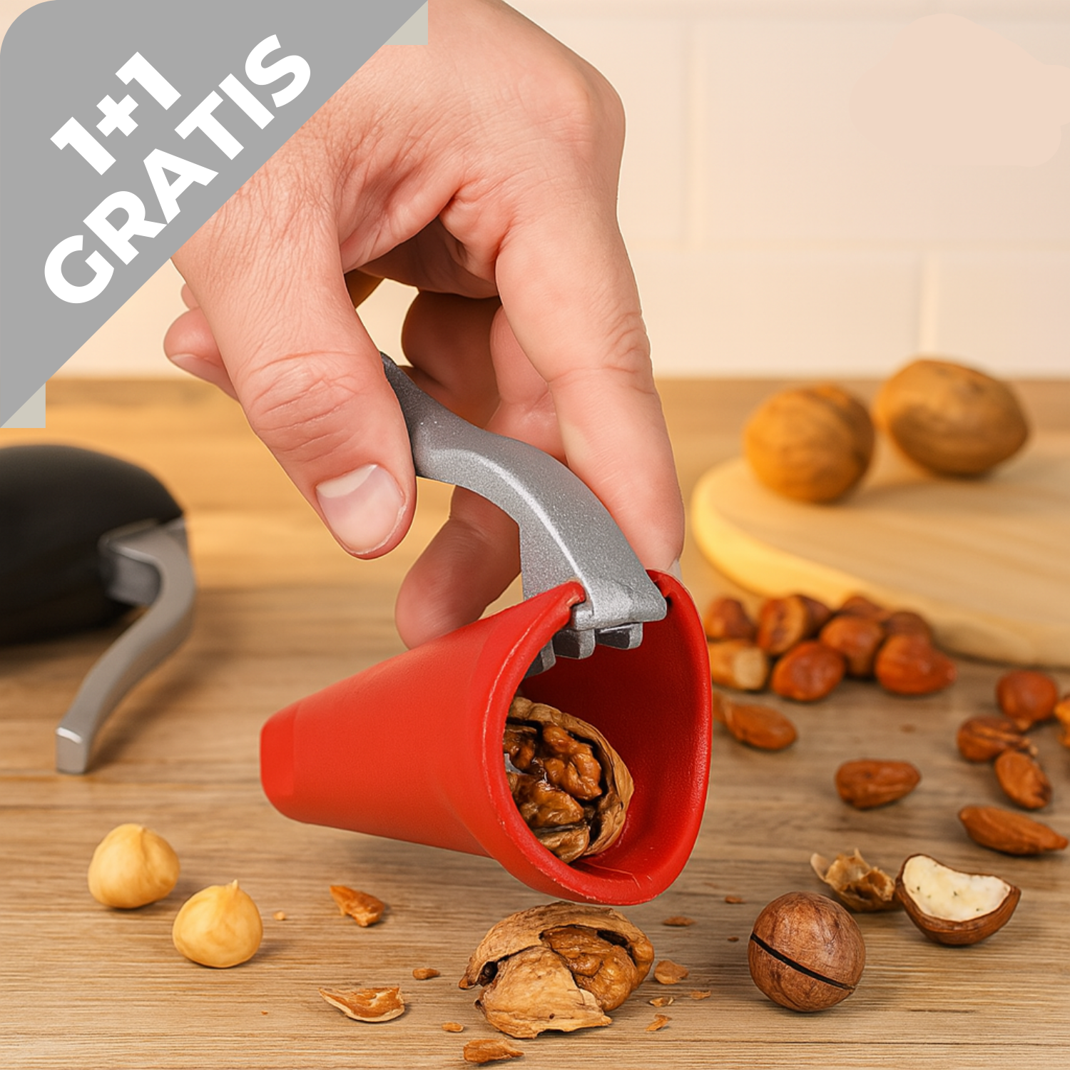 1+1 GRATIS NussMeister Nooit Meer Krachtinspanning Bij Noten Breken