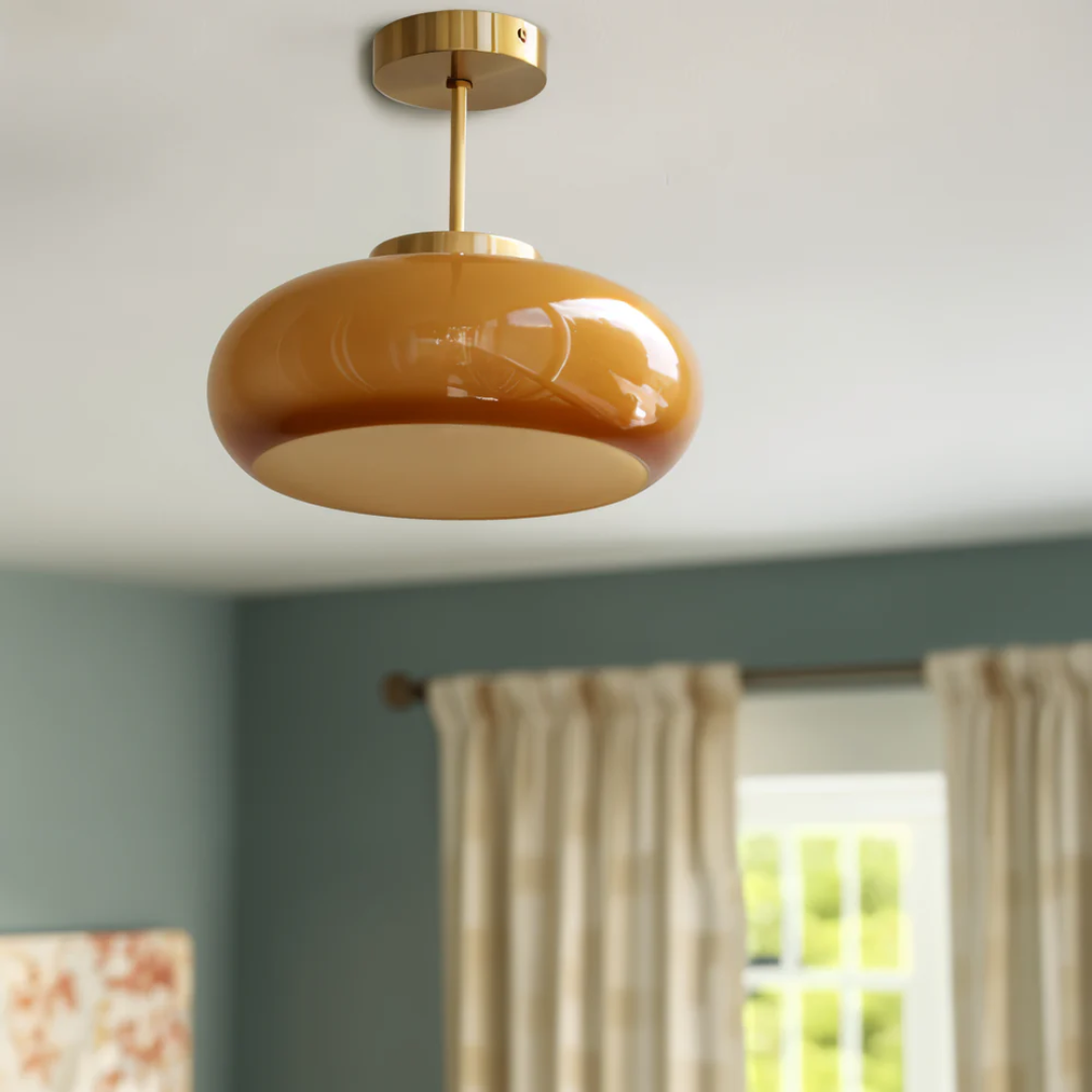 Vintage Glas Plafondlamp 1-Licht