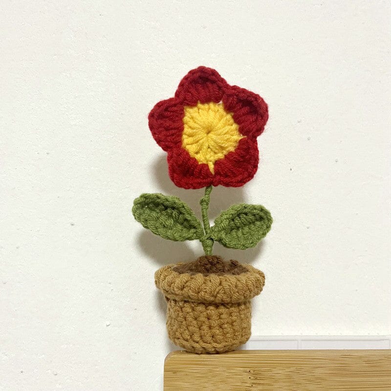 Handgemaakte gebreide bloemen