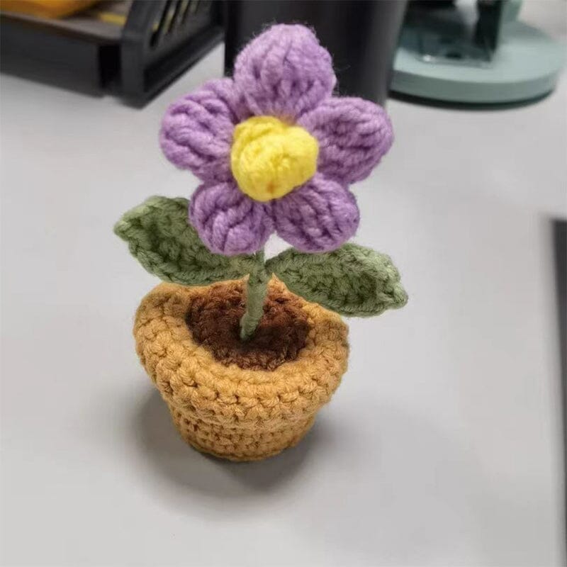 Handgemaakte gebreide bloemen