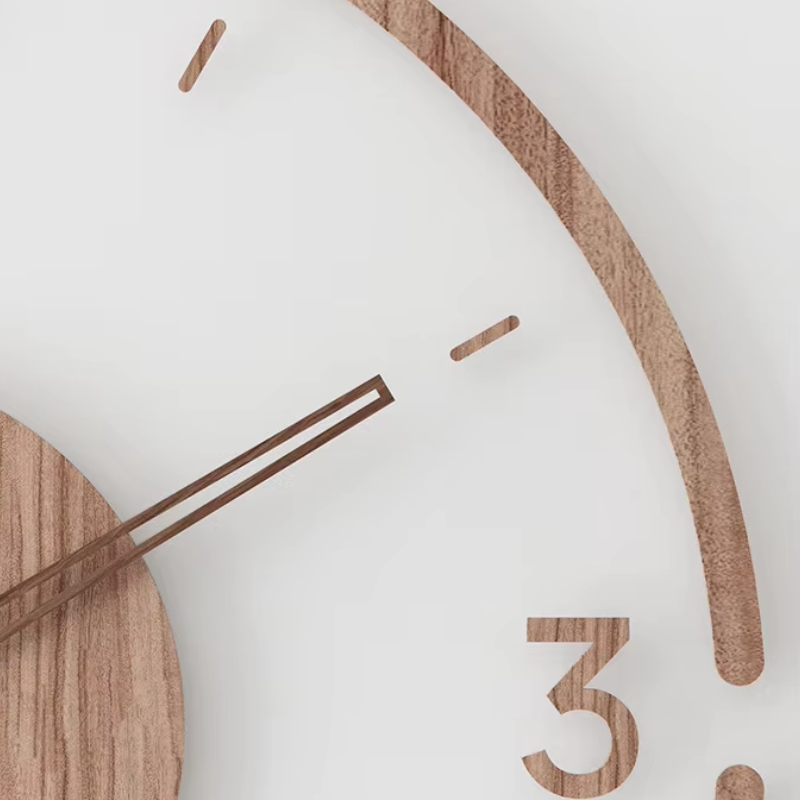 Moderne Houten Wandklok – Minimalistisch en Elegant Design voor de Woonkamer