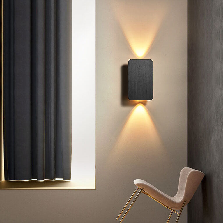 Noordse Minimalistische Glazen Rechthoekige LED Wandlamp 2-Licht