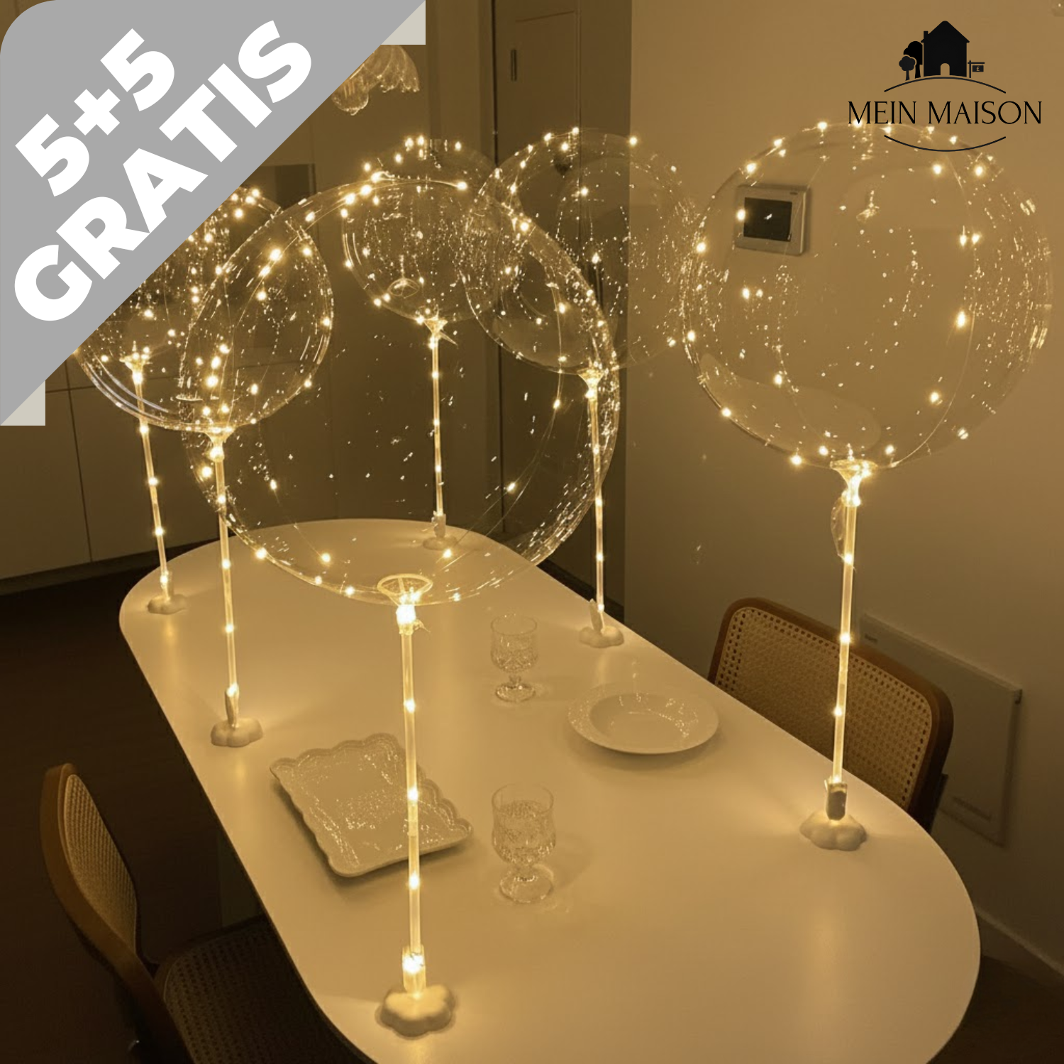 5+5 GRATIS | PartyGlow – Verlicht elk feest met warme, herbruikbare LED-luchtballonstralingslicht
