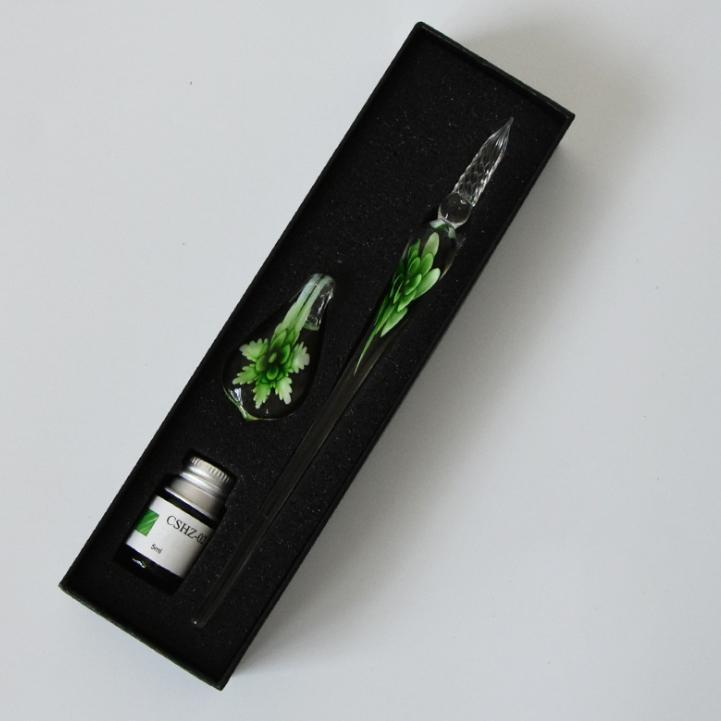 Glas Kalligrafie Stiftset met Inkt en Stift Houder