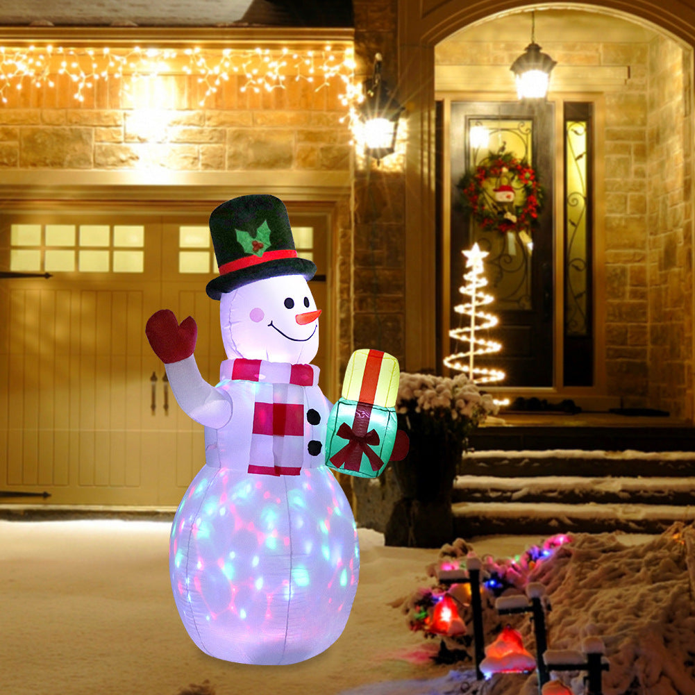 Opblaasbare LED Kerstdecoratie – Verlichte Sneeuwpop voor Buiten