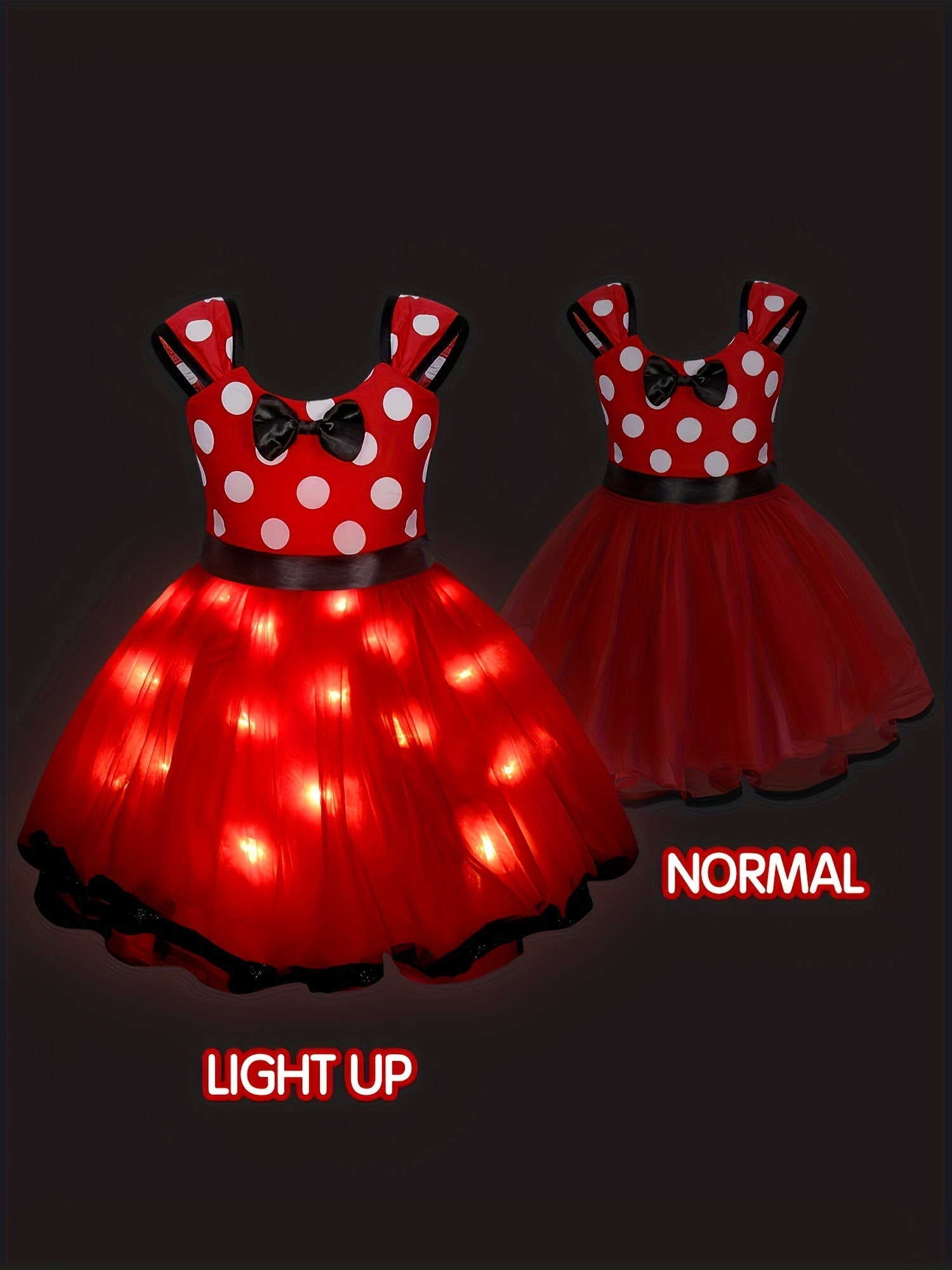 Meisjes Lichtgevende Halloween Muiskostuum Jurk | Mini