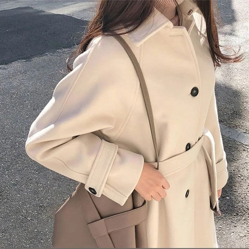 Elegante lange winterjas voor dames